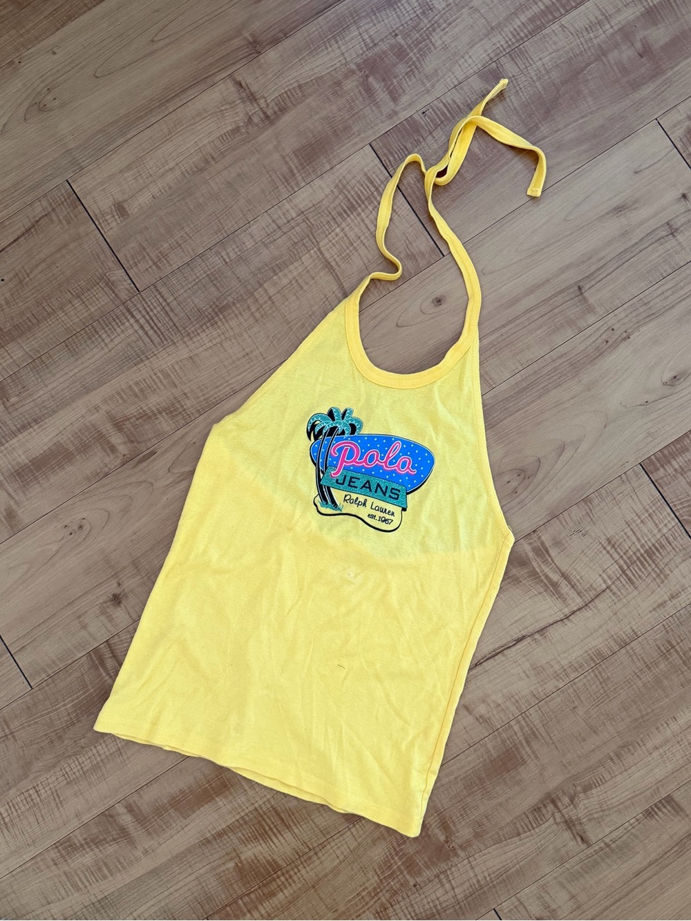 Ralph Lauren Yellow Cotton Polo Jeans Co. Halter Tank BNWT Vintage 90’s Medium